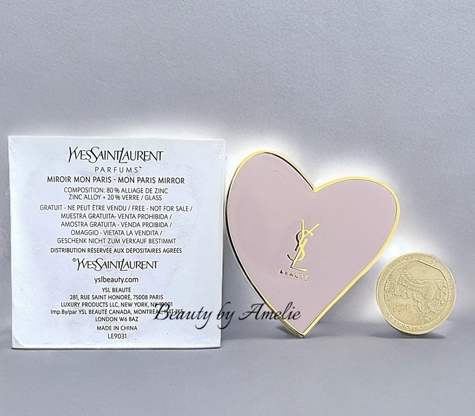 Mini Espejo de Mano Yves Saint Laurent Novedad Corazón Compacto YSL Limitado Raro ¡Nuevo! Foto 2 de 4