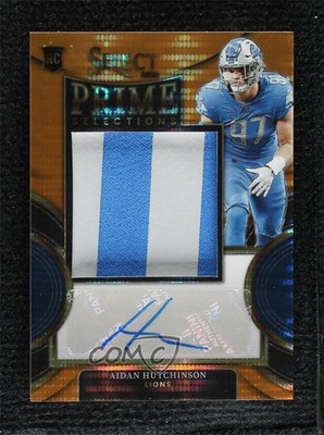 2022 Select Neon Orange Pulsar Prizm 11/30 Aidan Hutchinson Rookie Auto RC v9t