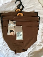 M S New Ladies x2 Packs 3 Pairs Topaz No VPL Low Brazillian Knickers Size UK 10