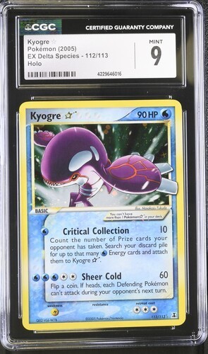 CGC 9 Kyogre Gold Star 2005 EX Delta Species 112/113 Holo Pokemon Card