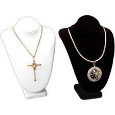 2 Piece Set Black White Jewelry Display Bust 7 1/2"H