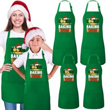 4 Pcs Christmas Aprons with Pockets for - Christmas Kitchen Adults Green