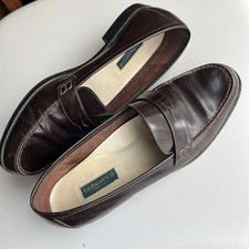 BASS Leather Penny Loafers Brown Flats R356 Brazil Ladies 8.5