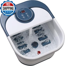 Collapsible Foot Spa Bath Massager with Heat Bubbles Pedicure Foot...