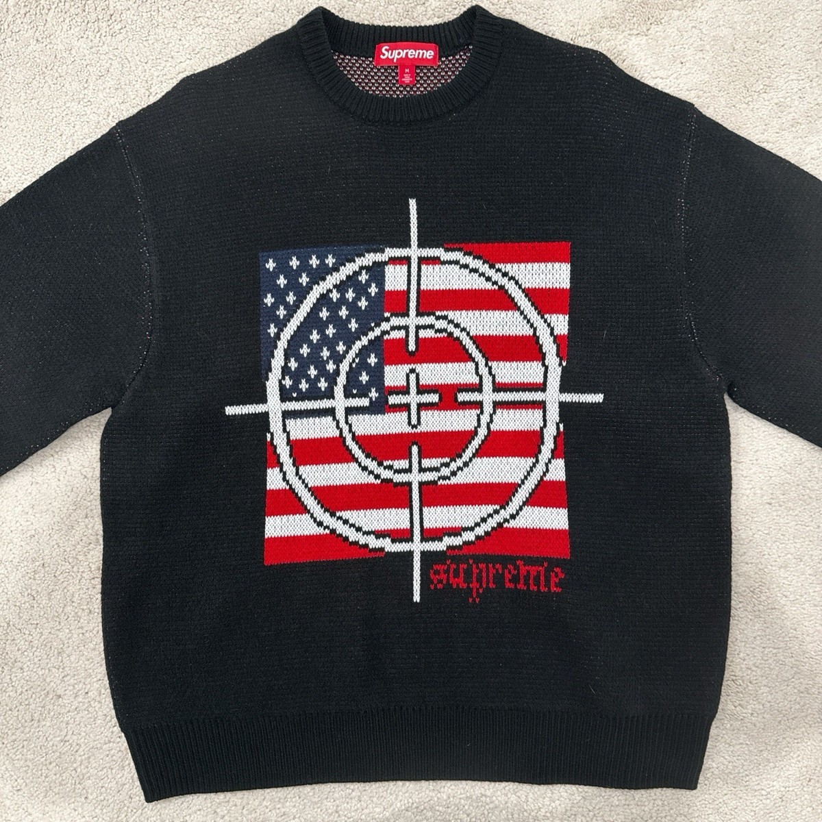 Supreme Sweater American Flag Target Men's Medium | eBay