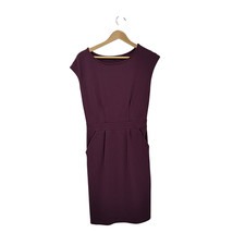 Quince Women Ultra-Stretch Ponte Cap Sleeve Dress Dark Orchid S