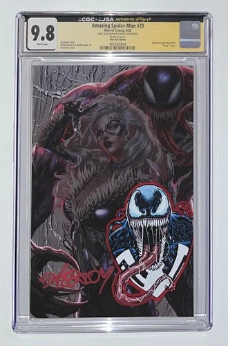 ASM #29 ✍️SIGNED +💅 SKETCH 9.8 JSA-CGC SS ARIEL DIAZ FOIL EPIC VENOM REMARQUE!!