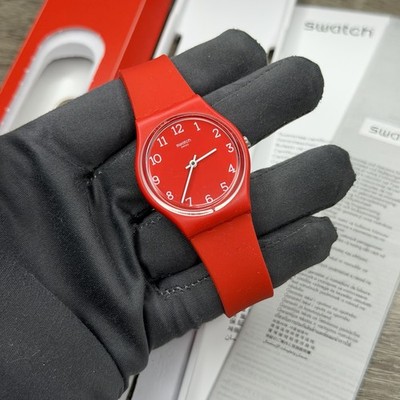 Swatch Watch GR175 Gent Sunetty Unisex 34mm Red Dial Analog #2983