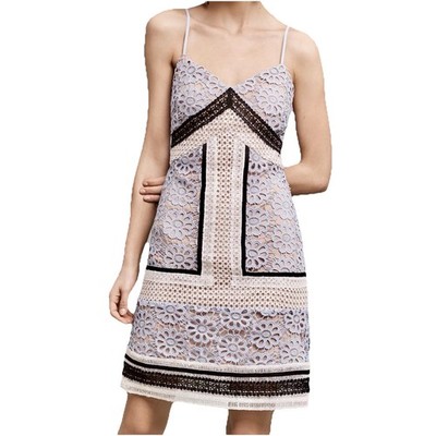 Anthropologie Moulinette Soeurs Lofty Lace Blue Colorblock Dress Medium Petite