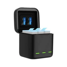 5V/2.4A 3 Slot Charger Storage Battery Charging Box Case For Hero 9 10 Black