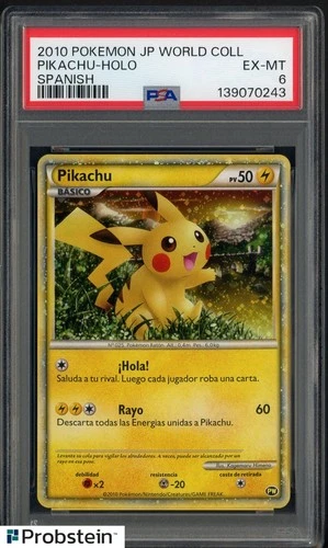 2010 Pokemon JP World Collection Spanish Pikachu Holo PSA 6 EX-MT