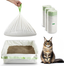 Cat Litter Box Liners Disposal Bags with Tie Handles,Large,37" X 17" Jumbo Draws