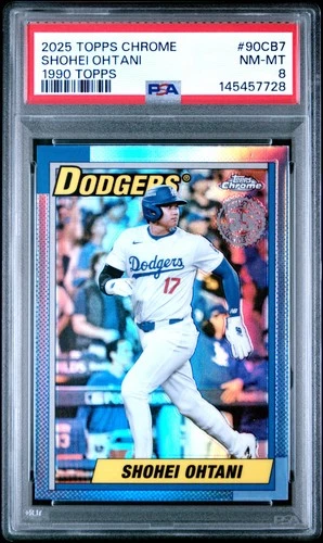 2025 Topps Chrome 1990 Topps Shohei Ohtani PSA 8 Dodgers