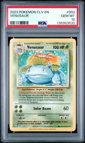 Venusaur 003/034 PSA 10 Classic Collection CLV Pokemon Card Game