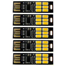 5 6-LED USB Portable Keychain Lamp With Touch Dimming 1W Daylight White 3200K