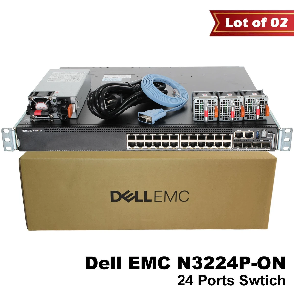 Switch Réseau Dell N2024, 24 Ports Gigabit Ethernet + 2 Ports SFP 10Gb/s, Occasion, Bon état
