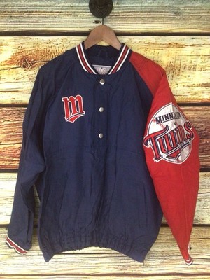 VTG 90s Minnesota Twins Starter Diamond Collection Pullover Jacket Size L MLB