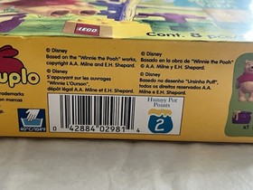 Vintage Lego DUPLO 2981 Winnie the Pooh  1999 NEW Unopened&nbsp;8PC Set 1.5-6Y