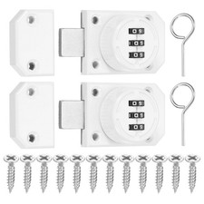 2 Pcs Combination Cabinet Latch Mechanical Keyless Password Lock White