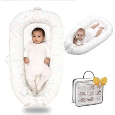 Infant Cushion-Breathable and Soft Organic 100 Cotton, Portable Tummy Time M...