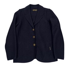 Geiger Boiled Wool Jacket Women 38 Navy Blue Button Up Made in Austria