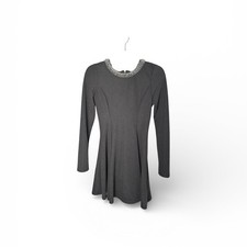 Guess Black Beaded Neck Long Sleeve Dress Zipper Back Sz Small