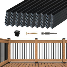 50 Black Aluminum Deck Balusters 32" x 3/4" Square Railing Spindles - 50 Pack