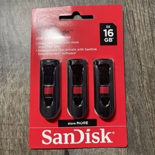 SanDisk SDCZ60-016G-AW46T 16GB USB 2.0 Flash Drive - 3-Pack