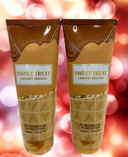 2pk SWEET TREAT CARAMEL MOUSSE RICH MOISTURIZING HAND CREAM BODY LOTION 8oz