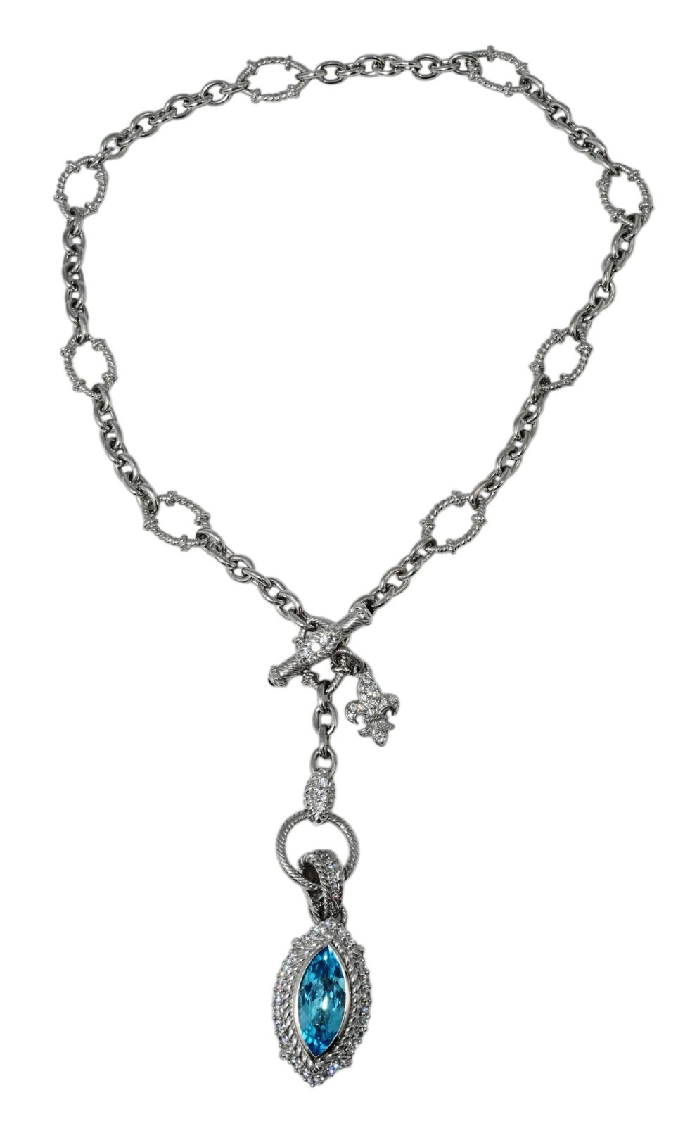 Judith Ripka Solid 925 Sterling Silver Marquise B… - image 1