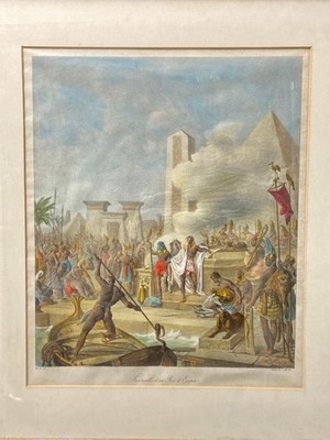 ''Funérailles d'un roi d'Egypte'' Rare Color Lithograph After Louis Marin-Lavigne