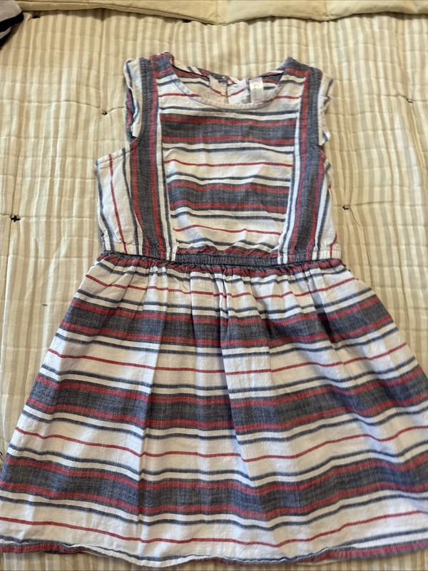 Girl Cherokee Dress Size Small 6/6x 4th Of July Stripes Sleeveless Summer