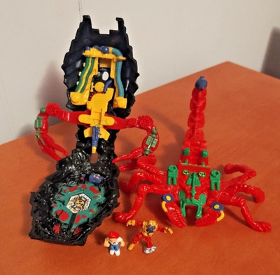 1993 Vintage Mighty Max Stings Scorpion Complete Playset Doom Zone Bluebird
