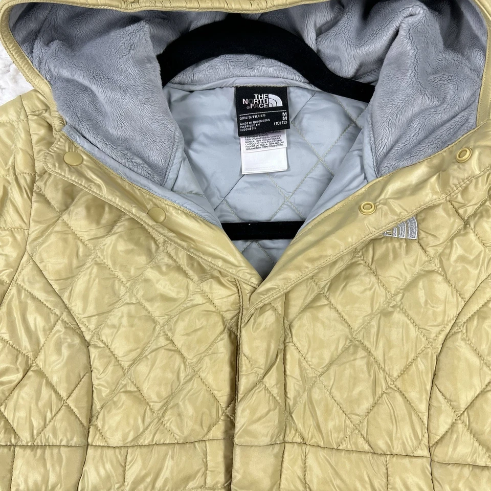 The North Face Lexi Thermoball Puffer Jacket Girls M 10-12 Yellow Gold Hood GORP - Image 4 of 4