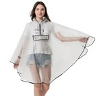 Poncho de pluie transparent, Cape de Pluie EVA Réutilisable ponchos à capuche...