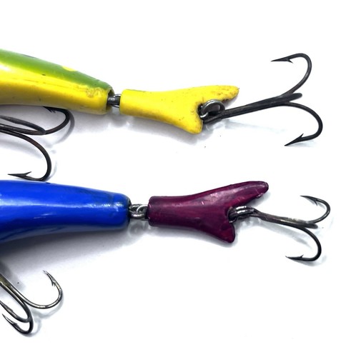 Vintage (2) Brooks Reefers Jointed Great Colors Frog & Blue W/Firetail - Picture 5 of 7