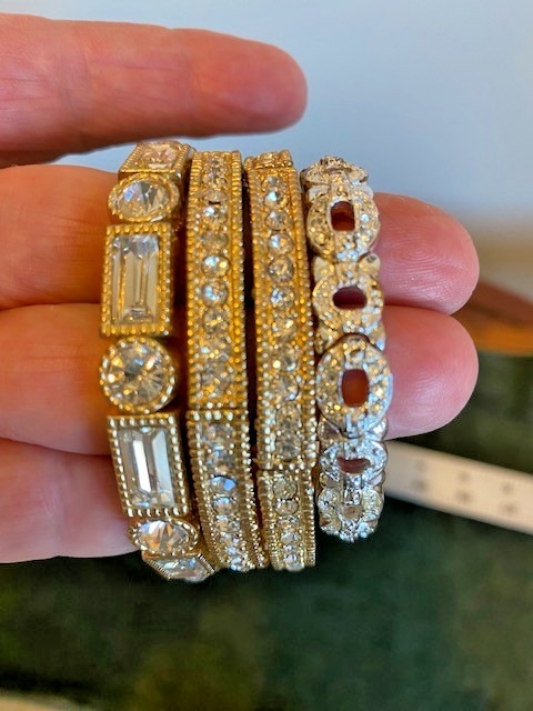 4 Natasha Rhinestone Infinity Stack Bracelets - G… - image 5