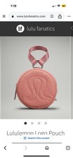 Lululemon Pink Zippered Logo Pouch No Longer Sold Rare 