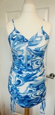 SHEIN Blue & White  Sexy Body Con Mini Dress Party Club Size M EU 38 summer 