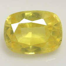 Natural Certified 6.05 Ct Tanzania Yellow Tanzanite 12x9 MM Cushion Gemstone