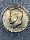 1966 Kennedy Half Dollar - 40% Silver - Natural Toned !!!