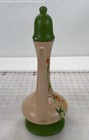 13" Arabian-Style Ceramic Tea Pot Peach Green Floral Yellow+Red Bird Matte Paint — photo 3