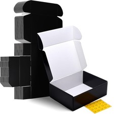 12x9x4 inches Shipping Boxes Set of 20, Black Medium Corrugated Cardboard Gif...
