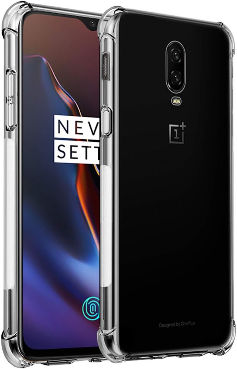 OnePlus 6T Case, Crystal Clear Soft TPU Shock Absorption Bumper Slim Thin Cover