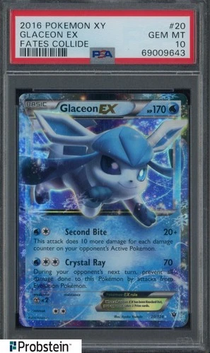 2016 Pokemon XY Fates Collide #20 Glaceon Ex PSA 10 GEM MINT