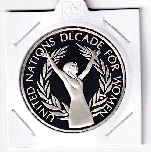 UNITED NATIONS PROOF: 1980 DECADE FOR WOMEN .925  SILVER MEDAL #2319