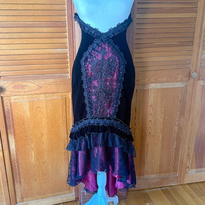 Dark in Love Gothic Victorian Vampire Blood Offering Velvet High Waist Skirt XXL