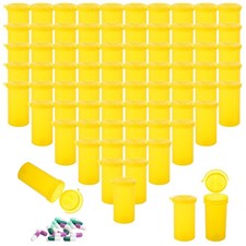 100 Pack Empty Pill Bottles 13 Dram Plastic Prescription Bottles with Caps