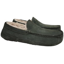 Image of UGG Men Ascot Slip On Moccasin Loafer Slipper Size US 7 Forest Night Green Suede