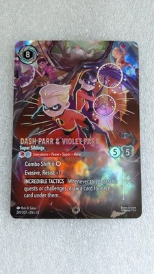 Dash Parr & Violet Parr Enchanted Lorcana Attack Of The Vine 241/207 NM English